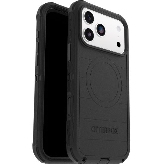 Picture of OtterBox Defender Pro MagSafe Apple iPhone 17 Pro (6.3') Case Black - (77-98380), DROP+ 7X Military Standard, Raised Edges, 7 Years Warranty