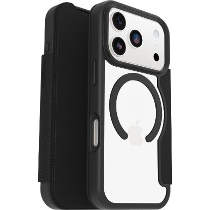 Picture of OtterBox React Folio MagSafe Apple iPhone 17 Pro Max (6.9') Case Black Crystal (Clear/Black) - (77-98589), DROP+ Military Standard, 7 Years Warranty