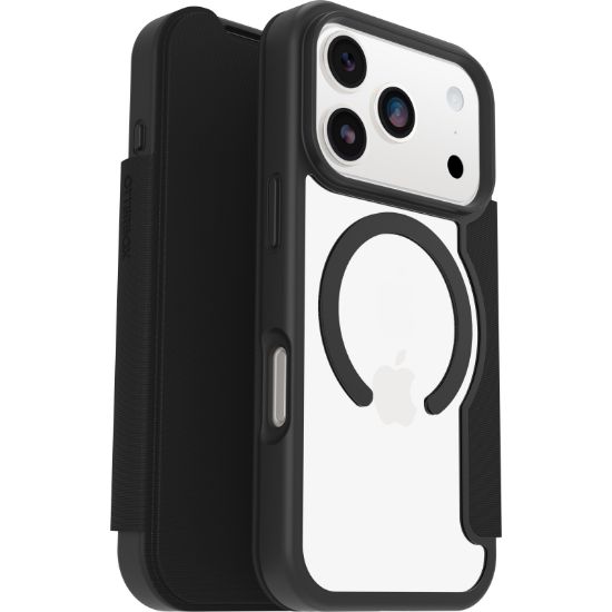 Picture of OtterBox React Folio MagSafe Apple iPhone 17 Pro Max (6.9') Case Black Crystal (Clear/Black) - (77-98589), DROP+ Military Standard, 7 Years Warranty