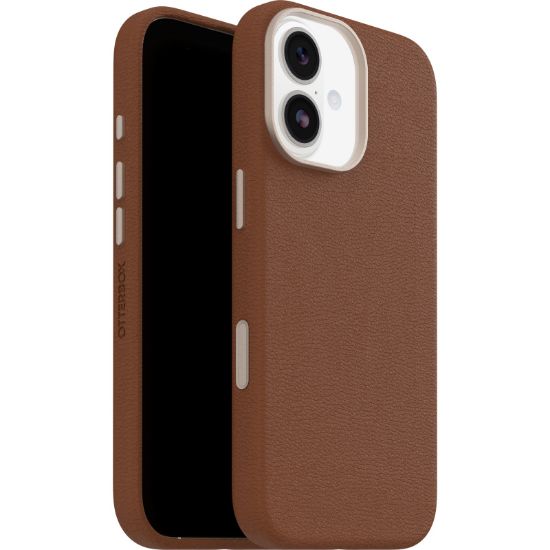 Picture of OtterBox Symmetry Cactus Leather MagSafe Apple iPhone 17 (6.3') Case Desert Saddle (Brown) - (77-99017), DROP+ 3X Military Standard, 7 Years Warranty