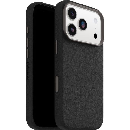 Picture of OtterBox Symmetry Cactus Leather MagSafe Apple iPhone 17 Pro Max (6.9') Noir Ash (Black) - (77-99061), DROP+ 3X Military Standard, 7 Years Warranty