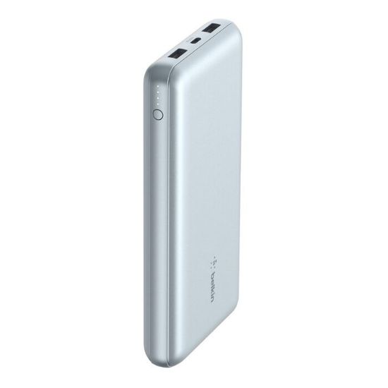 Picture of Belkin BoostCharge 20k mAh Power Bank (Triple-Port) + USB-C to USB-A Cable - Pearl Blue (BPB012btPB), 2xUSB-A (12W), 1xUSB-C (15W), 2 Years Warranty