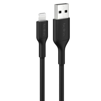Picture of Belkin BoostCharge Lightning to USB-A Cable (1M) - Black (CAA019FQ1MBK), 2.4A/15W, 480Mbps, 300K+ Bends, Apple iPhone, MFI-Certified, 2 Years Warranty