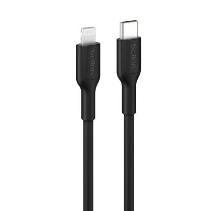 Picture of Belkin BoostCharge Lightning to USB-C Cable (1M) - Black (CAA021FQ1MBK), 3A/15W, 480MBPS, 300K+ Bends, Apple iPhone, iPad, Durable, 2 Years Warranty