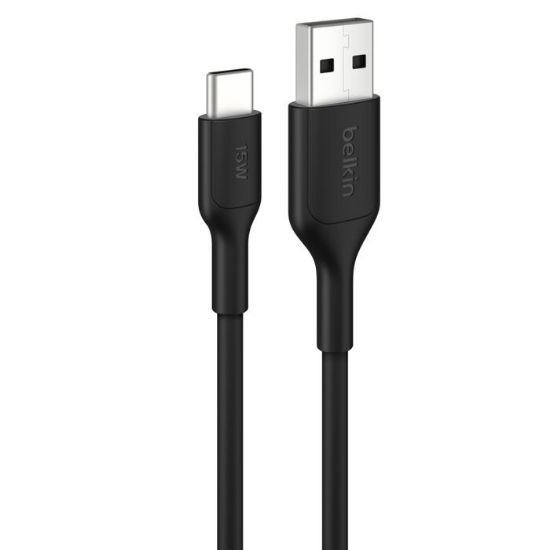 Picture of Belkin BoostCharge USB-C to USB-A Cable (0.15M) - Black (CAB021fq0MBK),3A/15W, 480MBPS, 300K+ Bends, Apple, Samsung, USB-IF Certified,2 Years Warranty