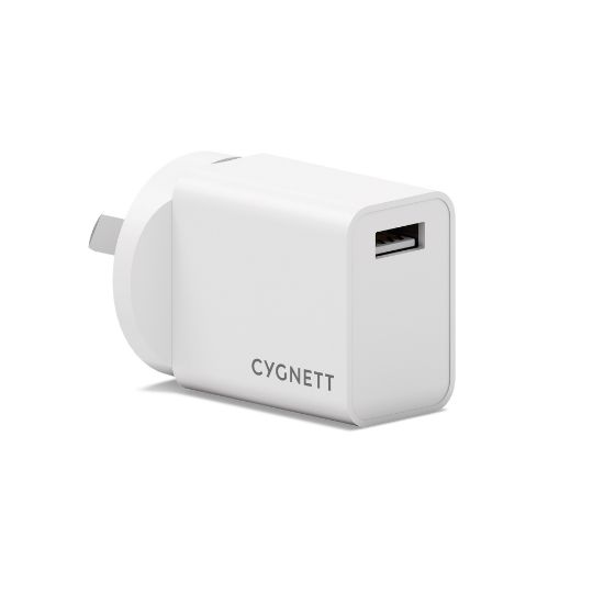 Picture of Cygnett PowerPlus 12W USB-A Wall Charger - White(CY5594PDWCH), Lightweight & Compact Design, Perfect for Travel, 2 Years Warranty