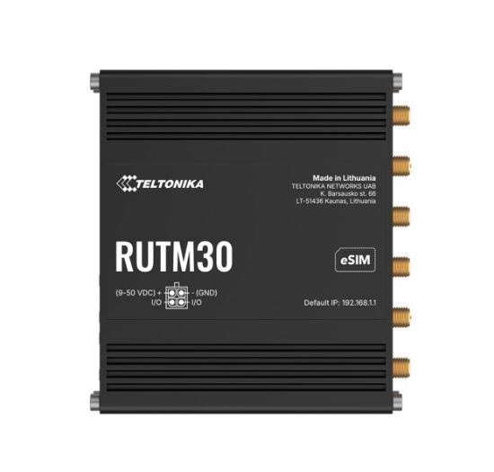 Picture of Teltonika RUTM30 Compact 5G Router, 5G dual SIM cellular, 5 Gigabit Ethernet ports, Dual-Band Wi-Fi, Backward Compatible with 4G, PSU included