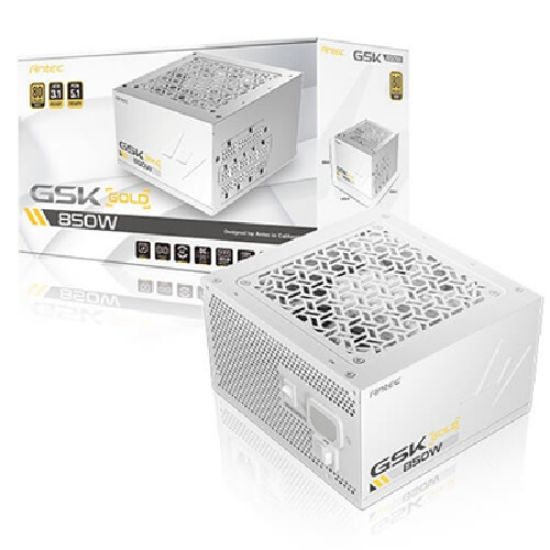 Picture of Antec GSK850 V2 WH 80+ Gold Fully Modular - WHITE, 850W, ATX 3.1, 140×150×86mm, 120mm fan, PCIE 5.1, 12VHPWR, OCP/OVP/UVP/SCP/OTP, 7Y warranty.