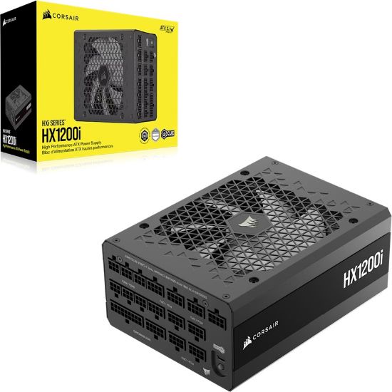Picture of Corsair HX1200i Fully Modular Ultra-Low Noise Platinum ATX 1200 Watt PC Power Supply (AU), ATX12V 3.1, 6x PATA, 2x EPS, 8x SATA, 5x PCIe, Type4 Cable