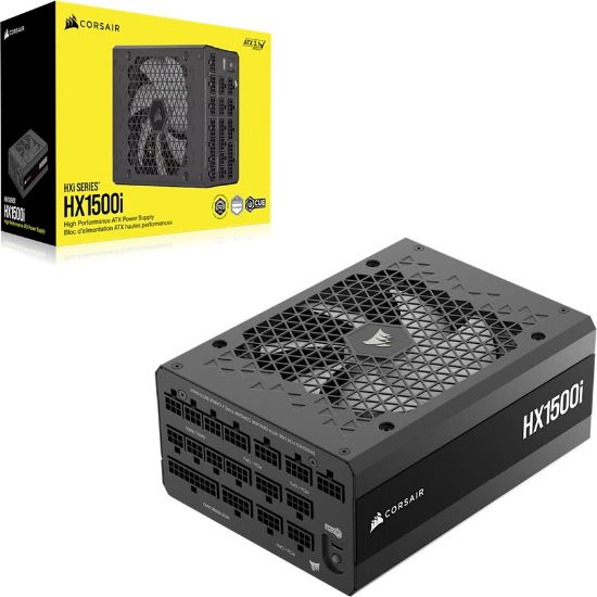 Picture of Corsair HX1500i Fully Modular Ultra-Low Noise Platinum ATX 1200 Watt PC Power Supply (AU), ATX12V 3.1, 6x PATA, 2x EPS, 8x SATA, 5x PCIe, Type4 Cable