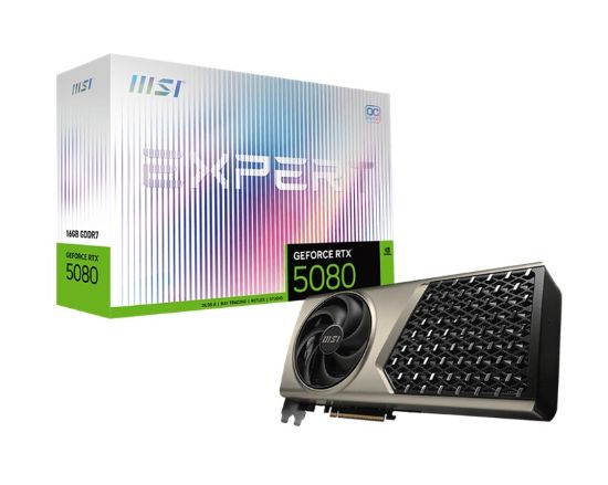 Picture of MSI nVidia GeForce RTX 5080 16G EXPERT OC, Boost: 2640 MHz, CUDA 10752 Units, 16GB GDDR7, HDMI™ x 1