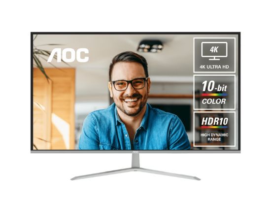 Picture of AOC U32V11N 32' 4K 3840 × 2160 VA, HDR10 4ms GtG, VESA x 100.  2, DP 1.4 x 2 Office and Business Monitor (LS)