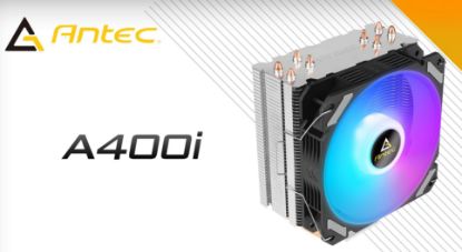 Picture of Antec A400i RGB , 72 CFM, 4 Direct Heat-Pipes, 120mm PWM RGB Fan,1700, 115X, 1200, 2011, AM3, AM3+, AM4+,, FM1, FM2, FM2+ CPU Air Cooler 1yr wty