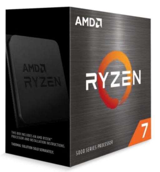 Picture of AMD Ryzen 7 5800X Zen 3 CPU 8C/16T TDP 105W Boost Up To 4.7GHz Base 3.8GHz Total Cache 36MB No Cooler (AMDCPU) (RYZEN5000)(AMD