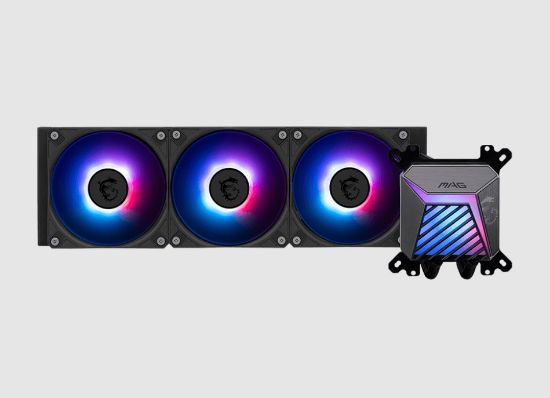 Picture of MSI MAG CORELIQUID A15 360, 3 fans, Rifle Bearing, 500~2050 ± 150 RPM, AM5 / AM4, 71.23 x 69.47 x 75.05 mm 3y warranty