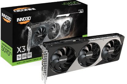 Picture of INNO3D nVidia GeForce RTX 5070 TI X3 16GB GDDR7 2452 MHz Boost Clock, RAM 28 Gbps, 3x DP, 1xHDMI 300x116x41mm