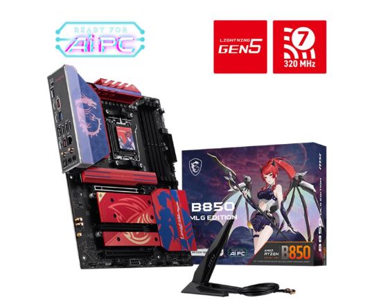 Picture of MSI B850 MLG EDITION, AM5, Ryzen 9000/8000/7000, DDR5-8400+, PCIe 5.0, M.2 Gen5/Gen4, HDMI 8K, USB-C 20Gbps, Wi-Fi 7, BT 5.4, 5Gbps LAN, 7.1 Audio