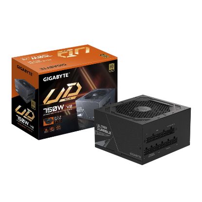 Picture of Gigabyte UD750GM PG5 V2, 750W ATX PSU Power Supply  80+ Gold >90%  Black Embossed Cables 100-240 Vac  >100K Hrs (NEW)