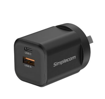 Picture of Simplecom CU235 Dual Port PD 35W Fast Wall Charger USB-C + USB-A for Phone
