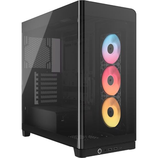 Picture of Corsair FRAME 4500X RS-R ARGB Panoramic Glass Mid-Tower PC Case - Black, 478x499x246mm, E-ATX, 460mm GPU, 185mm CPU, USB-C, ARGB, 360mm rad, 11.58kg