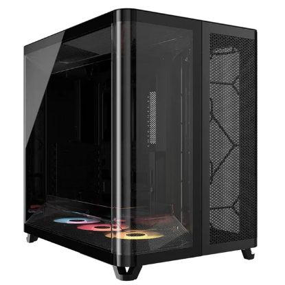 Picture of Corsair AIR 5400 RS-R ARGB Mid-Tower ATX Case - Black, Triple-Chamber, 360mm Rad Support, Glass Panels, USB-C, ATX/E-ATX, 2x SSD, 1x HDD