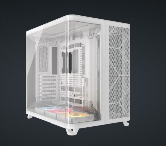 Picture of Corsair AIR 5400 RS-R ARGB Mid-Tower ATX Case - White, Triple-Chamber, 360mm Rad Support, Glass Panels, USB-C, ATX/E-ATX, 2x SSD, 1x HDD