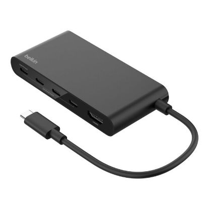 Picture of Belkin Connect USB-C to 5-Port USB-C Hub - Black (AVC021fqBK), 100W PD, 10Gbps, 1x 4K HDMI, 4x USB-C, 4K@60Hz, Fire-Resistant, 2 Years Warranty