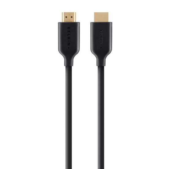 Picture of Belkin High Speed HDMI Cable With Ethernet 4K/Ultra HD Compatible (2M) - Black (F3Y021bt2M), 120Hz, 10.2Gbps Bandwidth, 2 Years Warranty