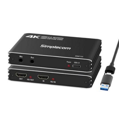 Picture of Simplecom DAC10 HDMI 2.0 to USB 4K@60hz Video Capture Card Stream and Record in 4K 60FPS