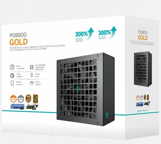 Picture of DeepCool PQ850G 850W Gamer Storm 80+ Gold/Cybenetics Fully Modular ATX Power Supply 120mm Fan, Japanese Capacitors, DC to DC, ATX12V V3.1,