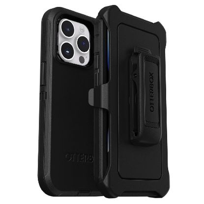 Picture of OtterBox Defender Apple iPhone 14 Pro Case Black - (77-88379), DROP+ 4X Military Standard, Multi-Layer, Included Holster, Rugged, 7 Years Warranty