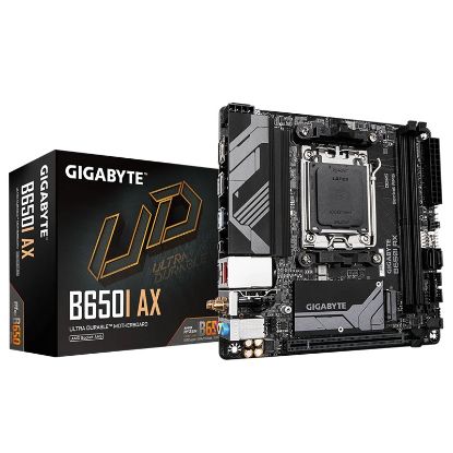 Picture of Gigabyte B650I AX Motherboard 2x DDR5~96GB,1x PCIe x16, 1x M.2, 2x SATA 6, 3x USB 3.2, 1x USB-C, 4x USB 2.0