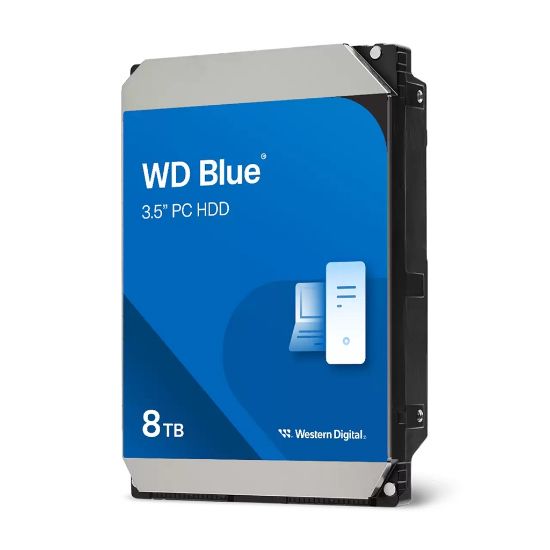 Picture of Western Digital Blue PC Desktop 8TB 3.5'  Hard Drive SATA 6Gb/s 5640RPM 256MB Cache CMR 2-Year Limited Warranty