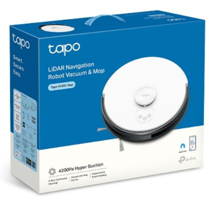 Picture of TP-Link Tapo RV30C Mop LiDAR Navigation Robot Vacuum & Mop, 4200Pa Hyper Suction, Auto-Charging, 3200mAh Battery for Long-lasting, Auto-Charging