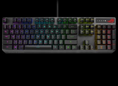 Picture of ASUS XA05 ROG STRIX SCOPE RX Blue Switch Optical Gaming Keyboard for FPS, RGB, USB 2.0 Passthrough, Alloy Top, Stealth Key,