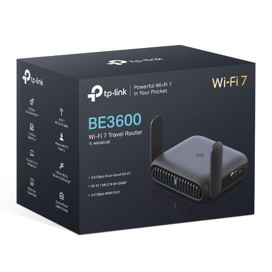 Picture of TP-Link TL-WR3602BE BE3600 Dual-Band Wi-Fi 7 Portable Travel Router, 2.5G Multi-Gig Connectivity