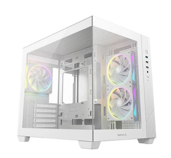 Picture of DeepCool CG330 3F WH M-ATX, Support BTF back-plug motherboard, USB3.0 x1,USB2.0 x2,Audio x1,Pre-installed with 3 PWM ARGB fans