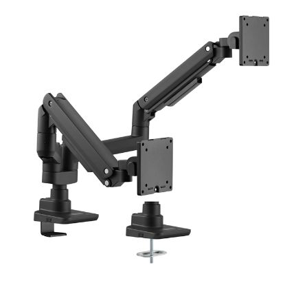 Picture of Brateck Fabulous Pole-Mounted Gas Spring Dual Monitor Arm Fit Most 17'-35' Monitors, Up to 20kg per screen VESA 75x75/100x100 Fine Texture Black （LS）
