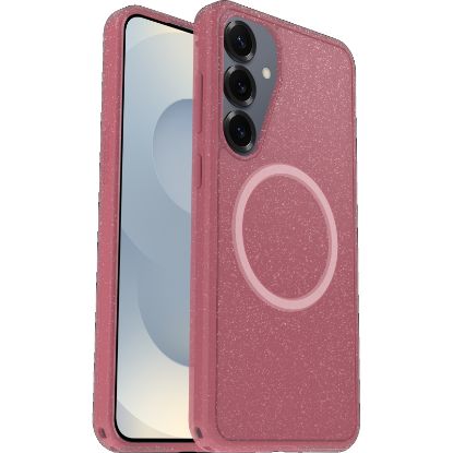 Picture of OtterBox Symmetry Clear Magnets Samsung Galaxy S25+ 5G (6.7') Case Foxberry (Pink) - (77-97599), DROP+ 3X Military Standard, 7 Years Warranty