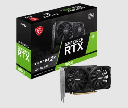 Picture of MSI nVidia GeForce RTX™ 3050 VENTUS 2X E 6G OC, Boost: 1492 MHz, CUDA 2304 Units, 6GB GDDR6, HDMI™ x 2