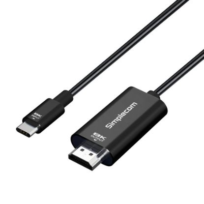Picture of Simplecom DA324 USB-C to HDMI 2.1 Cable 2M, 8K@60Hz, DP1.4 Alt, HDCP1.4/2.3, HDR10, DSC1.1/1.2a, Audio LPCM/AC3/DTS/DTS-HD/Dolby MAT