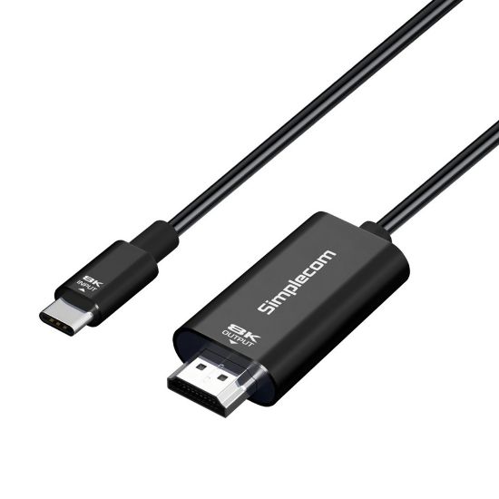 Picture of Simplecom DA324 USB-C to HDMI 2.1 Cable 2M, 8K@60Hz, DP1.4 Alt, HDCP1.4/2.3, HDR10, DSC1.1/1.2a, Audio LPCM/AC3/DTS/DTS-HD/Dolby MAT