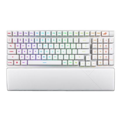 Picture of ASUS ROG Strix Scope II 96 RX Wireless Keyboard - White, USB-C / BT 5.1 / 2.4GHz,  RGB Per-Key, NKRO,  8000Hz,  2m Cable, AURA Sync
