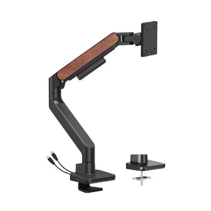 Picture of Brateck LDT81N-C012UC Fusion Heavy-Duty Gas Spring Monitor Arm with USB-A/USB-C Ports For most 17'~49' Monitors, Fine Texture Black(New)
