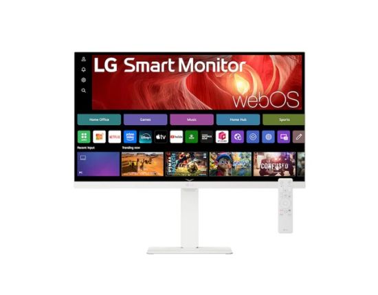Picture of LG 27' 4K UHD IPS Smart Monitor with webOS, USB-C (65W PD), AirPlay 2, Bluetooth, DCI-P3 90%, Magic Remote support, and full ergonomic stand