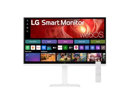 Picture of LG 31.5' 4K UHD Smart Monitor with webOS, USB-C PD 65W, AirPlay 2, DCI-P3 90%, Bluetooth, 5ms, 60Hz, and tilt/height/swivel/pivot stand