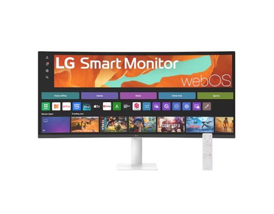 Picture of LG Smart Monitor 34' WQHD Curved display with 3440x1440 resolution, sRGB 99%, webOS, AirPlay 2, 2x7W speakers, 100Hz refresh rate & Bluetooth