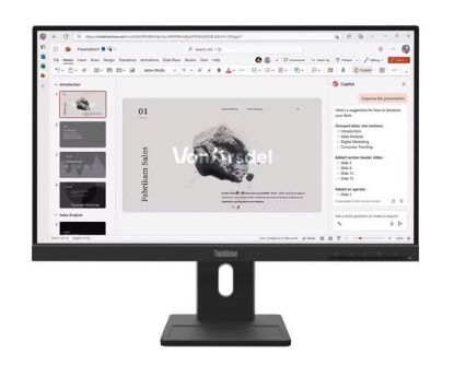 Picture of LENOVO ThinkVision E22-40 21.5-22' FHD IPS Monitor 1920x1080 100Hz 16:9 Anti-Glare Height Adjustable Tilt Swivel Pivot VGA DP HDMI VESA 3yr wty Black