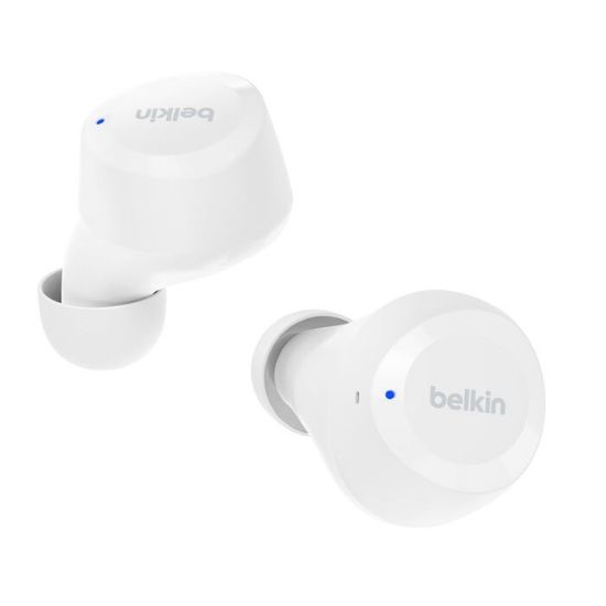 Picture of Belkin SoundForm Bolt 2 Wireless Earbuds - White (AUC009fqWHV2), 28 Hours Playtime, Bluetooth 5.3 Pairing, IPX5-Rated, 6mm Drivers, 2 Years Warranty