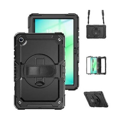 Picture of USP Rugged Samsung Galaxy A11/Tab A9 (8.7') Case Black - Built-in-Kickstand, Adjustable Hand Strap, Shoulder Strap, DropProof, 3 Year Warranty